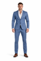 Stretch Fabric Suits - Slim Fit Suit in Color MBlue - Giovanni Testi 2 button stretch Medium Blue Travel Suit GTRVL2N-01 M.BLUE