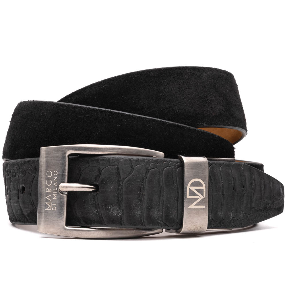 Marco Di Milano Hugo Belt Black Leather Loafer