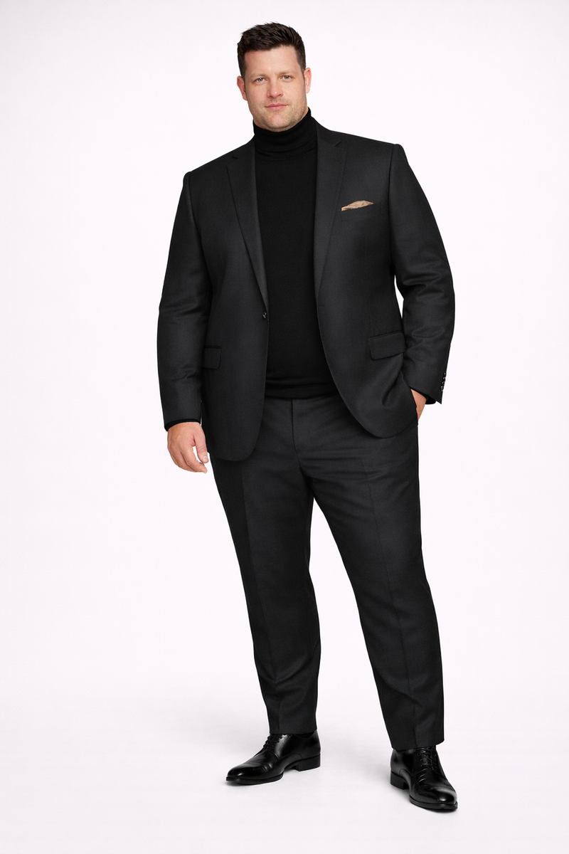 Suit And Turtleneck Combo - Turtleneck Prom Outfits - Prom Turtleneck  Black Suit