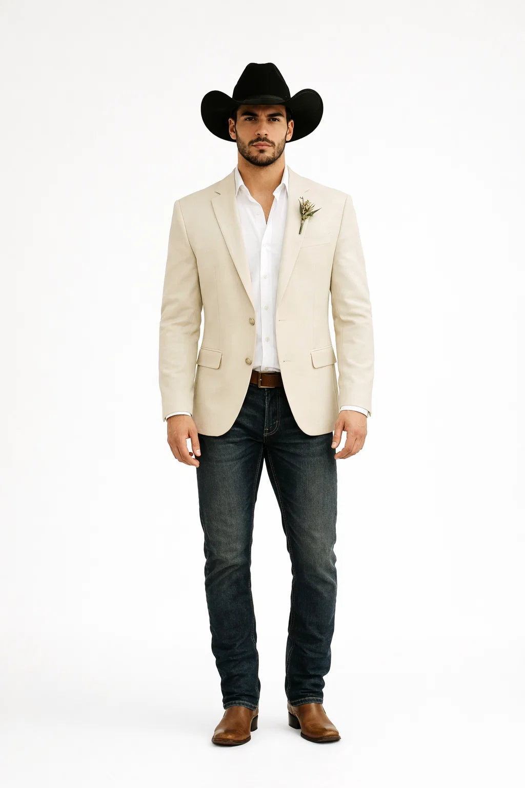 Light Tan Western Blazer - Sand Color