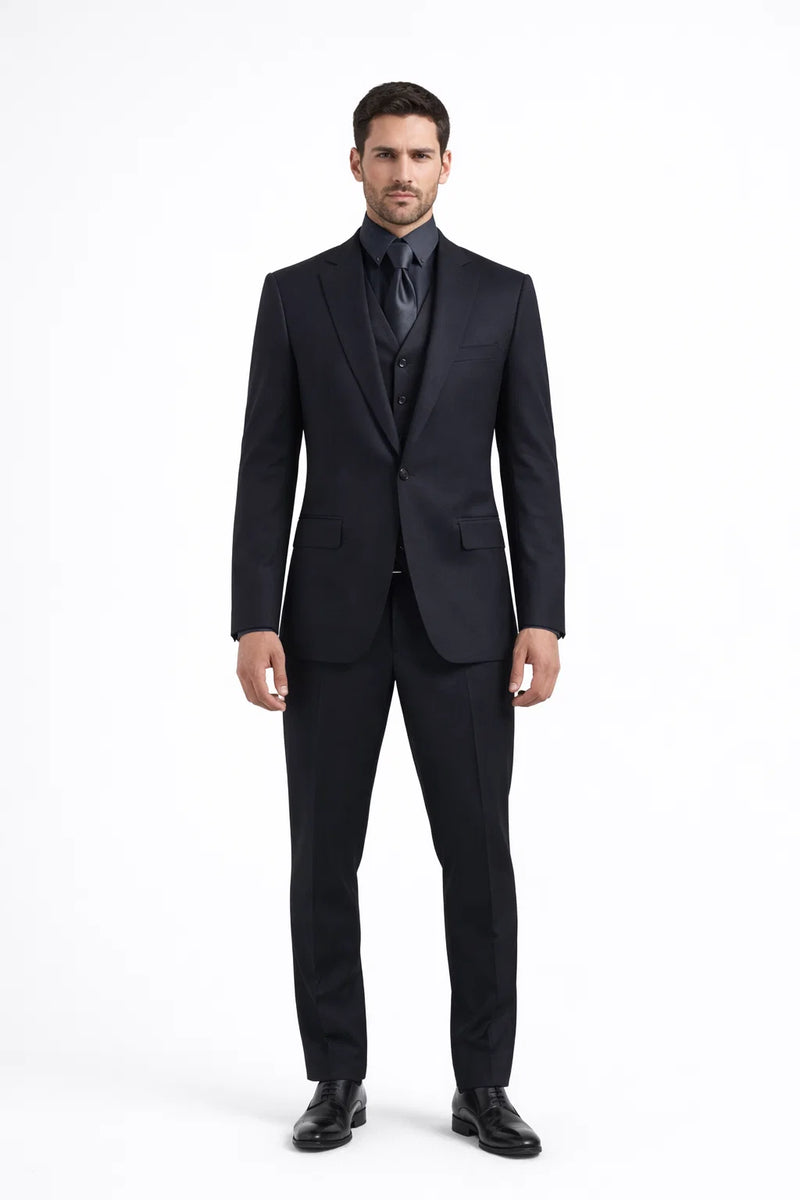 Mens John Wick Vested Black  Slim Fit  Suit Package + Shirt & Tie - "High Quality Real Suit"