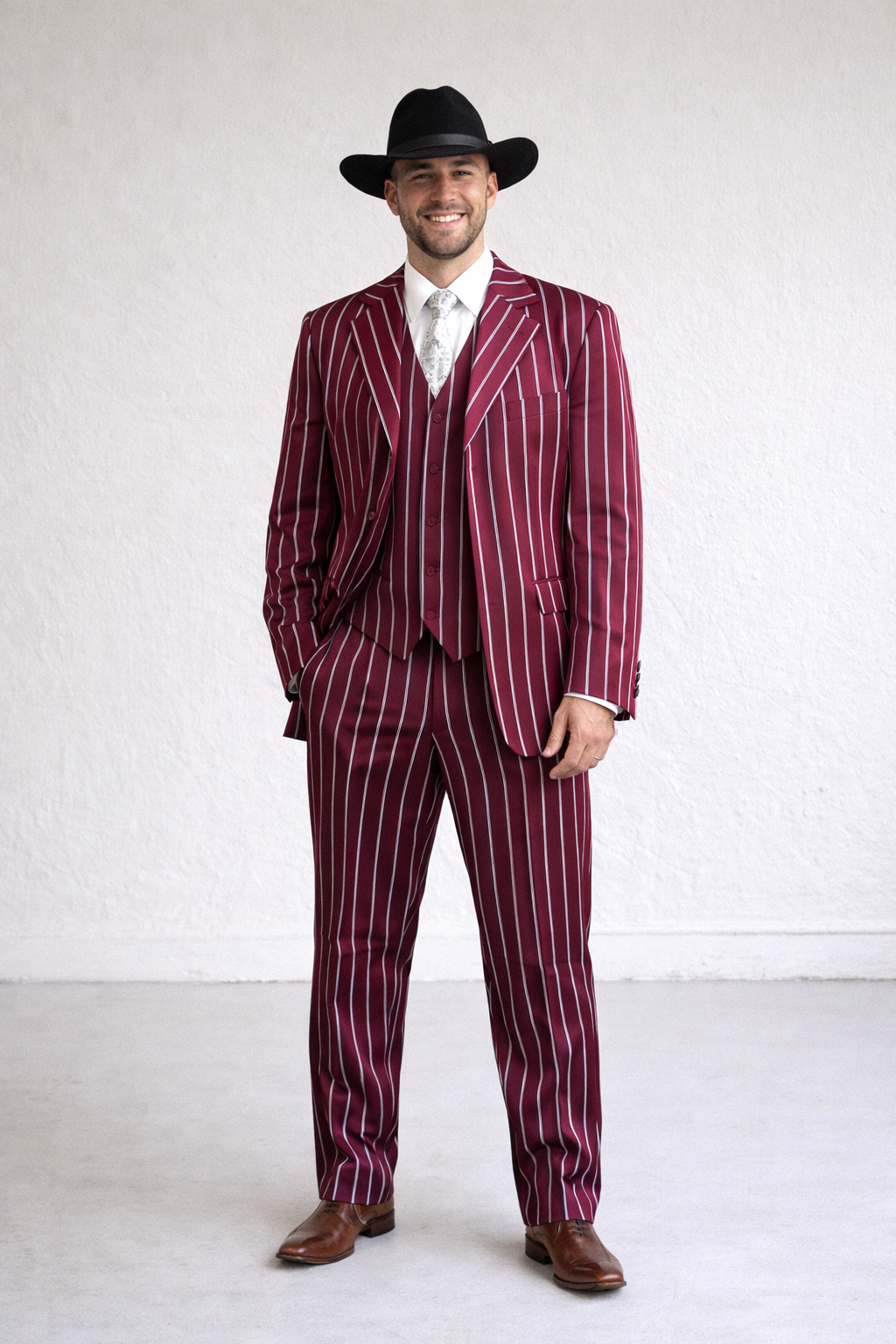Pinstripe Zoot Suit - 1920s Fashion Suit - Gangster Suit - Long Style Fashion Church Suits