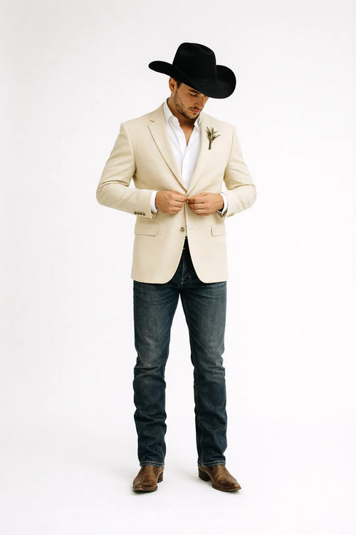 Light Tan Western Blazer - Sand Color