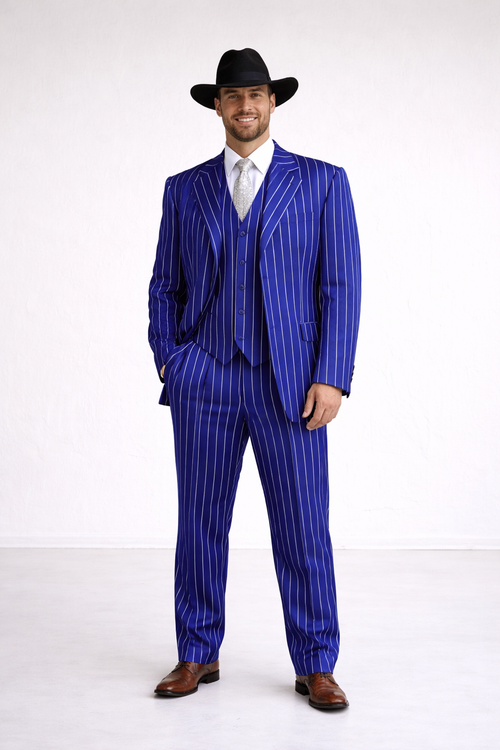 Pinstripe Zoot Suit - 1920s Fashion Suit - Gangster Suit - Long