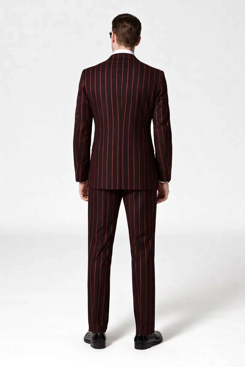 Black With Red Pinstripe Suit On Sale