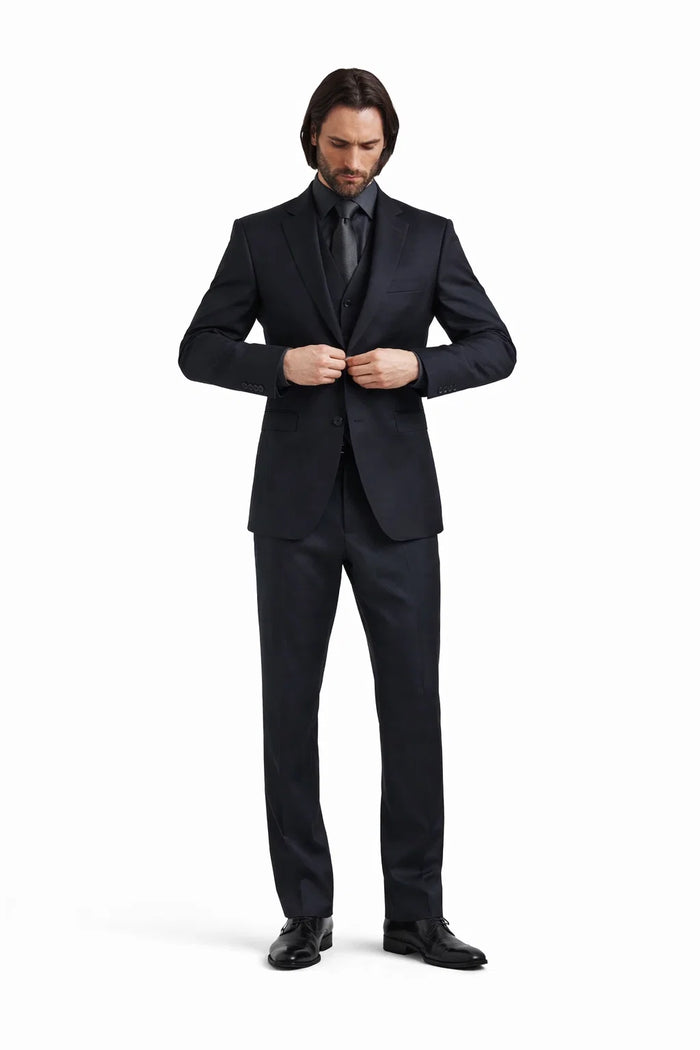 Mens John Wick Vested Black  Slim Fit  Suit Package + Shirt & Tie - "High Quality Real Suit"