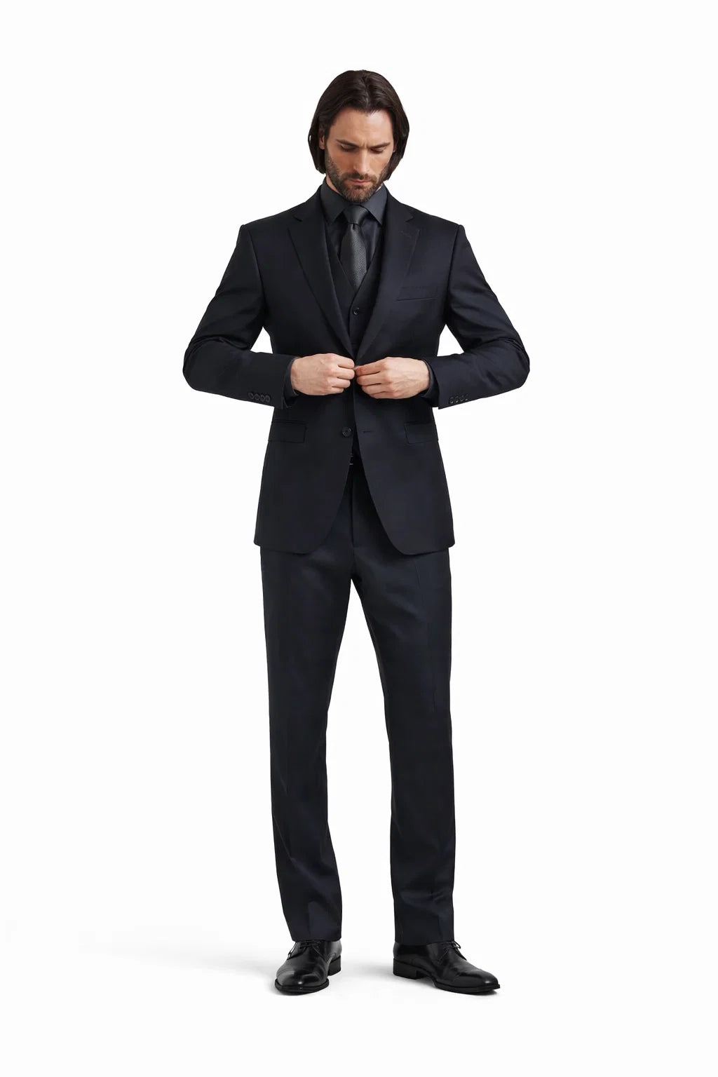 Mens John Wick Black Suit Package + Shirt & Tie