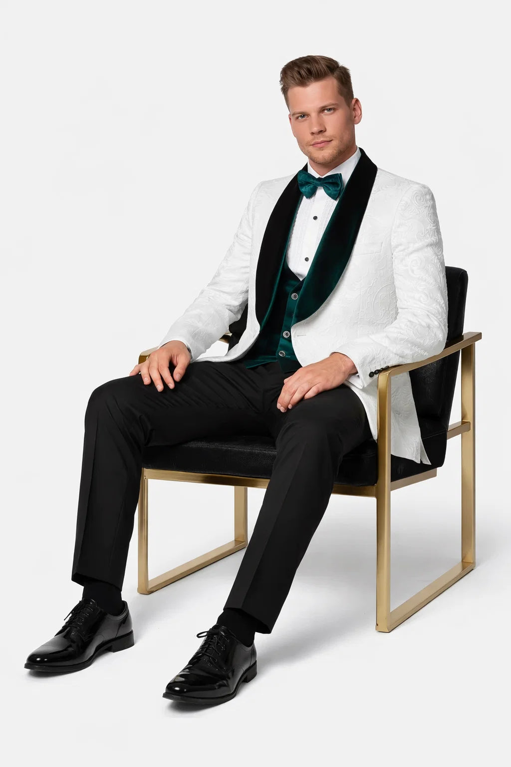 White and Emerald Green Tuxedo