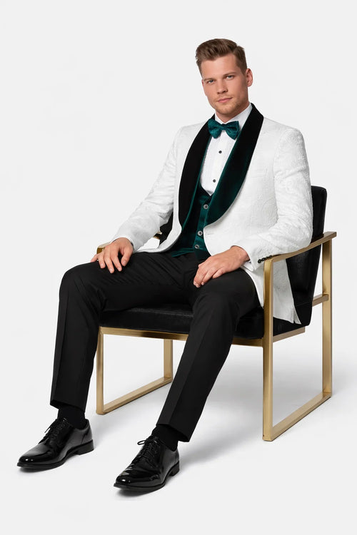 White and Emerald Green Tuxedo