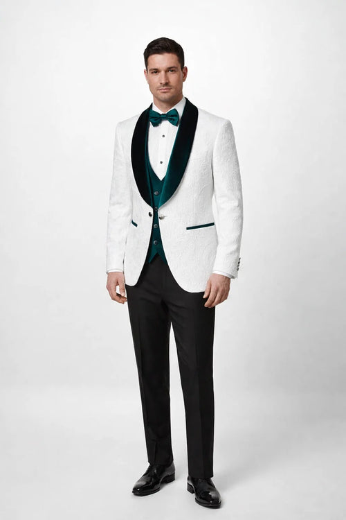 White and Emerald Green Tuxedo