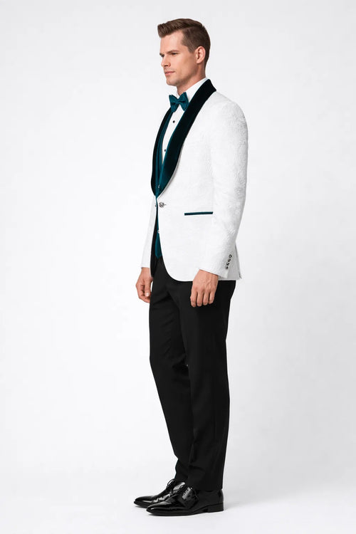 White and Emerald Green Tuxedo