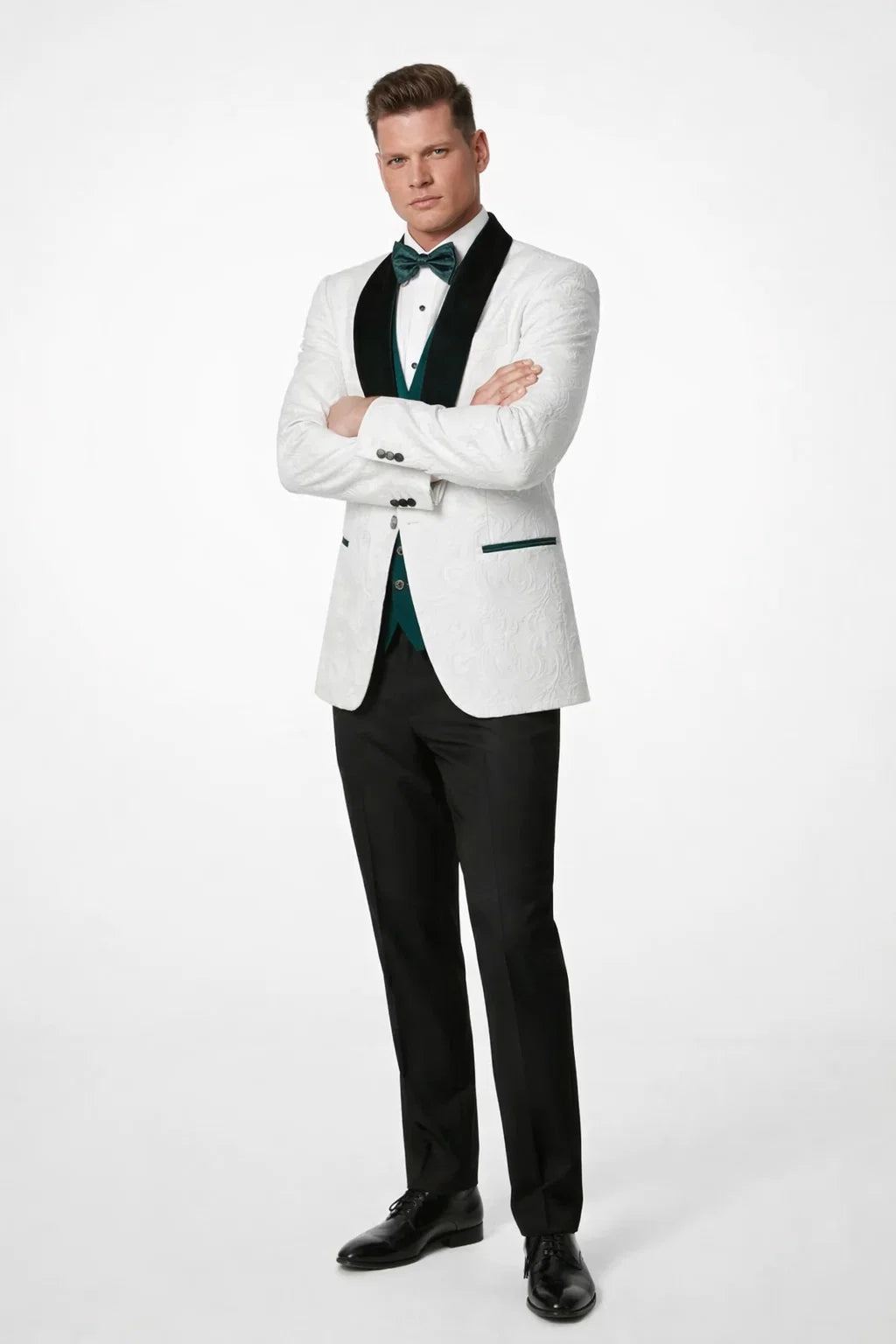 White and Emerald Green Tuxedo