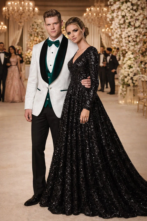 White and Emerald Green Tuxedo