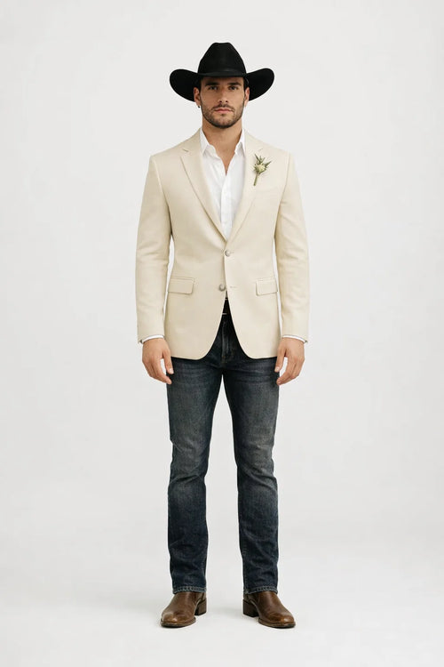 Light Tan Western Blazer - Sand Color