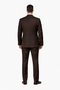Suits With Baggy Pleated Pants - Wide Leg Pants 100% Wool - Classic Fit in Brown One Button 3 Piece Suit  by Rossiman