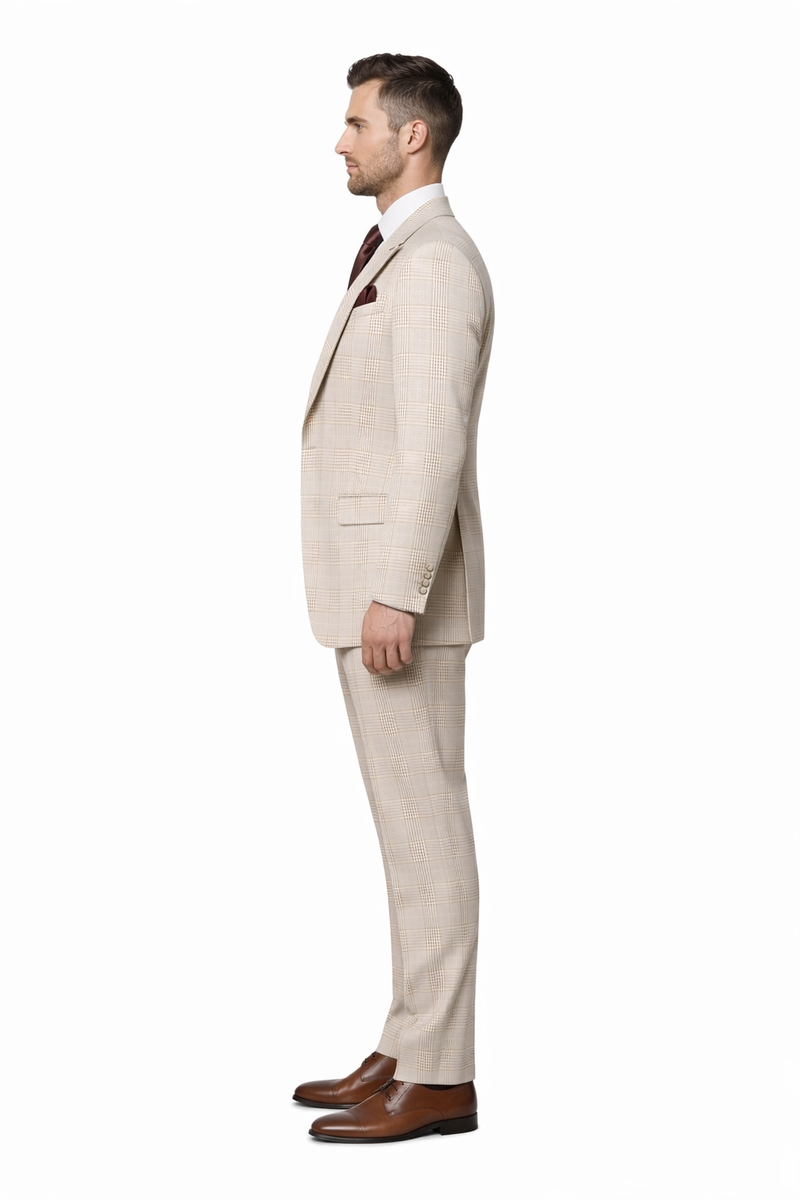 Suits With Baggy Pleated Pants - Wide Leg Pants 100% Wool - Classic Fit by Rossiman