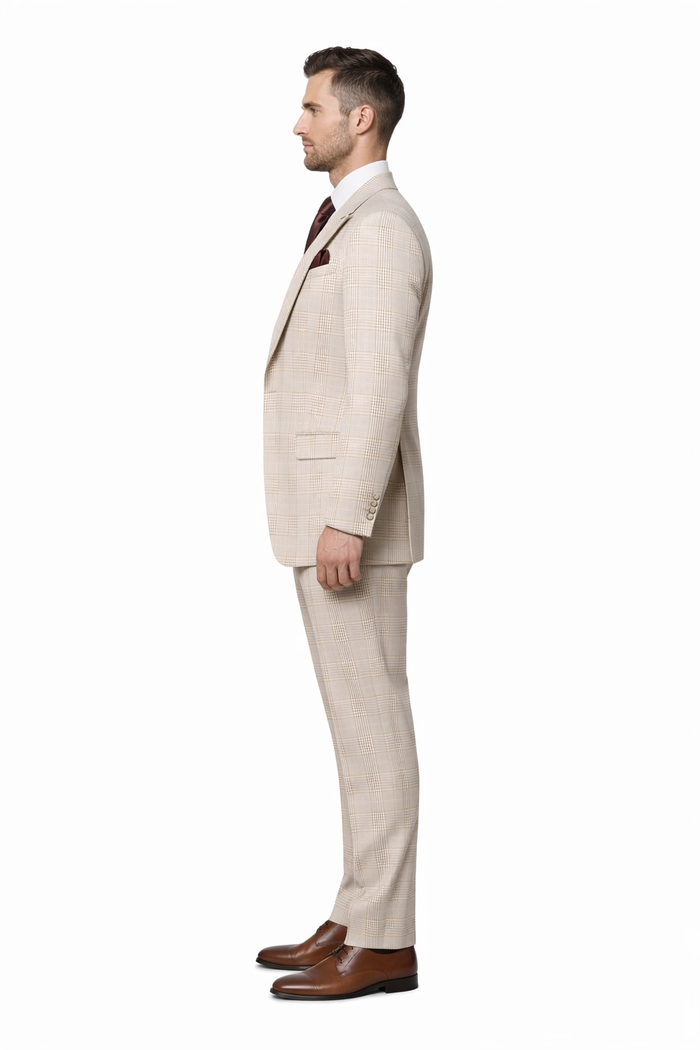 Suits With Baggy Pleated Pants - Wide Leg Pants 100% Wool - Classic Fit by Rossiman