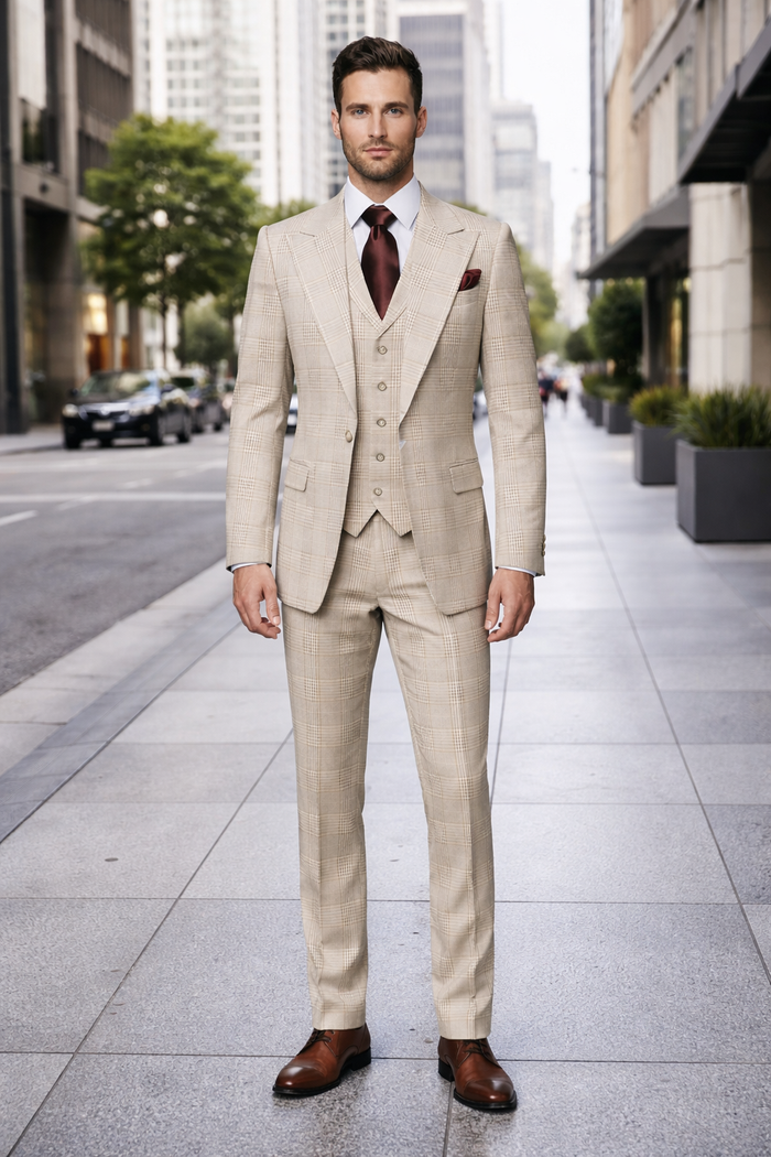 Suits With Baggy Pleated Pants - Wide Leg Pants 100% Wool - Classic Fit by Rossiman