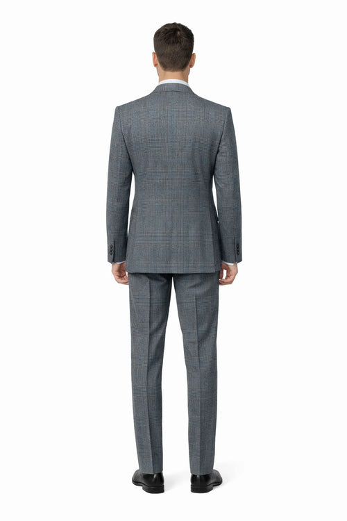 Suits With Baggy Pleated Pants - Wide Leg Pants 100% Wool - Classic Fit Gray Color by Rossiman