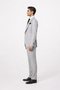 Suits With Baggy Pleated Pants - Wide Leg Pants 100% Wool - Classic Fit in Grey One Button 3 Piece Suit by Rossiman