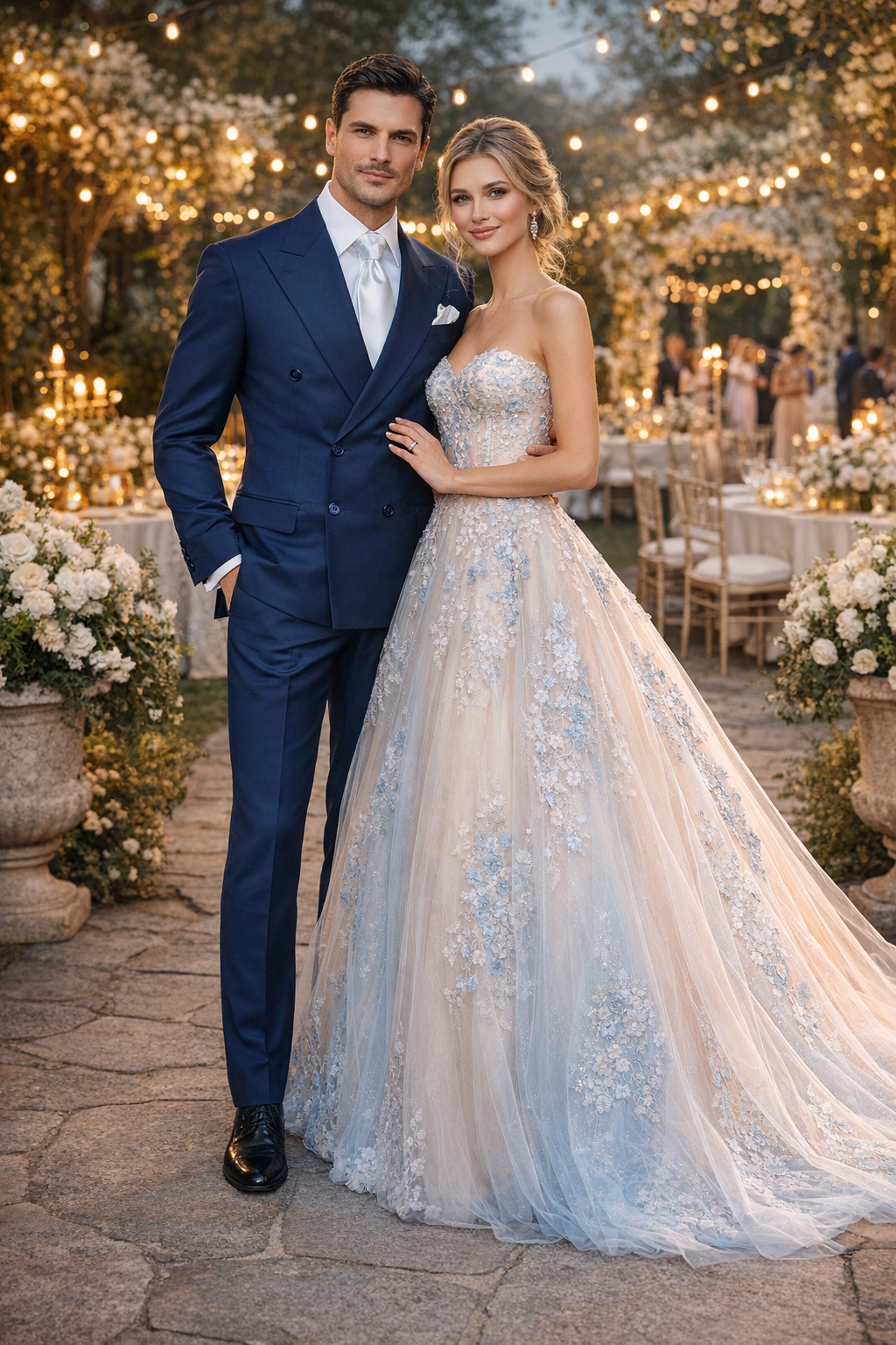 Suits With Baggy Pleated Pants - Wide Leg Pants 100% Wool - Classic Fit in Navy Color by Rossiman