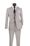 Vinci Men's 3-Piece Fit Glen Plaid Suit