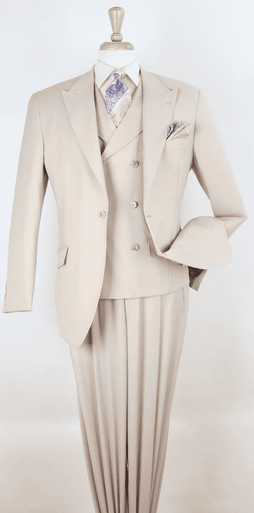 Big and Tall Business Suits - Suits For Big Man - Large Men's Tan Vested Suits