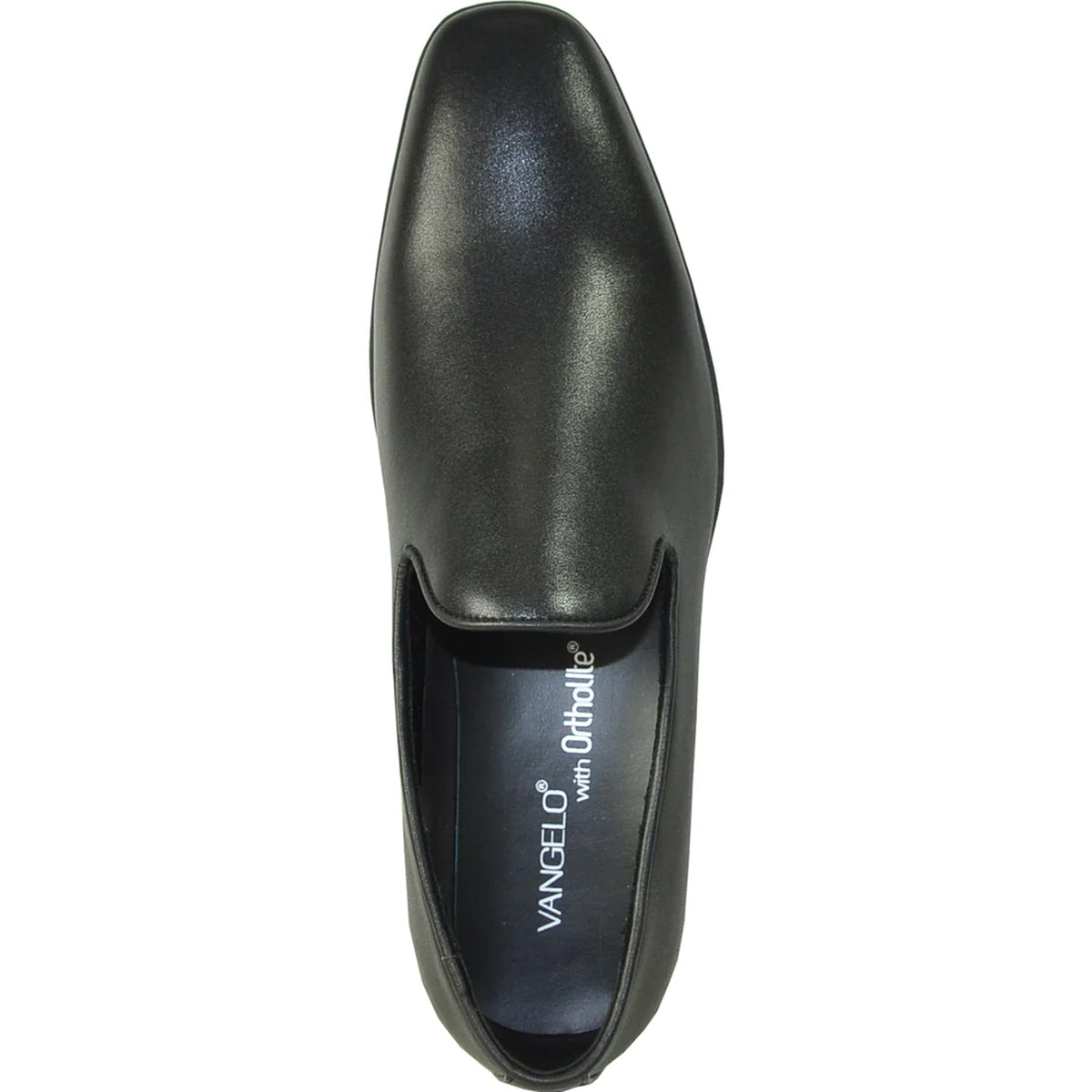 Bravo Mens Classic Plain Toe Slip on Loafer Dress Shoe in Black
