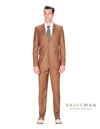 Tan Groomsmen Suits Cognac Slim Wedding Suit - AlbertoNardoniStore