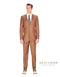 Tan Groomsmen Suits Cognac Slim Wedding Suit - AlbertoNardoniStore