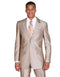 Tan Groomsmen Suits Mens 2 Button Peak Lapel Shiny Sharkskin Suit in Tan - AlbertoNardoniStore