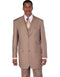 Tan Groomsmen Suits Mens 3 Button Peak Lapel Bold Pinstripe Gangster Suit in Tan - AlbertoNardoniStore