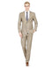 Tan Groomsmen Suits Mens Modern Fit Textured Suit Light Taupe - AlbertoNardoniStore