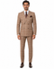 Tan Windowpane Plaid Suit Rossiman Double-Breasted Mens Two-Piece in Camel