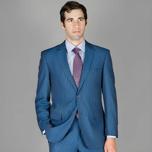 Mens Blue Wool Suit   - Any Brand Style Size