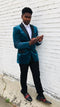 Teal Tuxedo Suit - Dark Teal Suit For Men - AlbertoNardoniStore