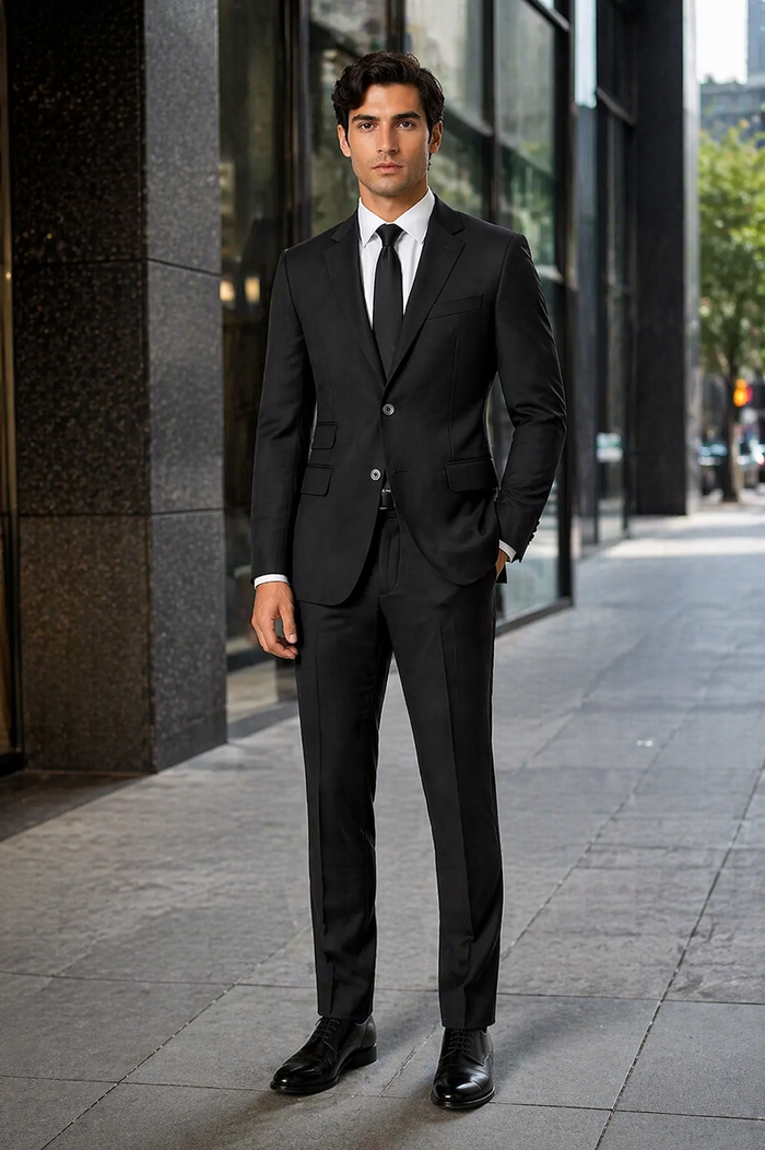 Terrano, Slim Fit, Pure Wool Suit by Tiglio Luxe TIG4001