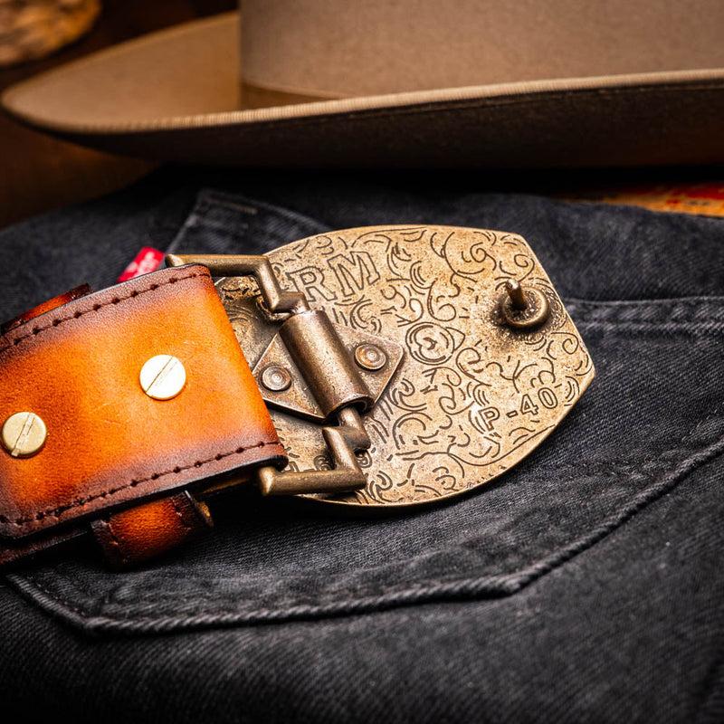 Marco Di Milano Texas Belt: Aged Brown Leather Luxury Shoe