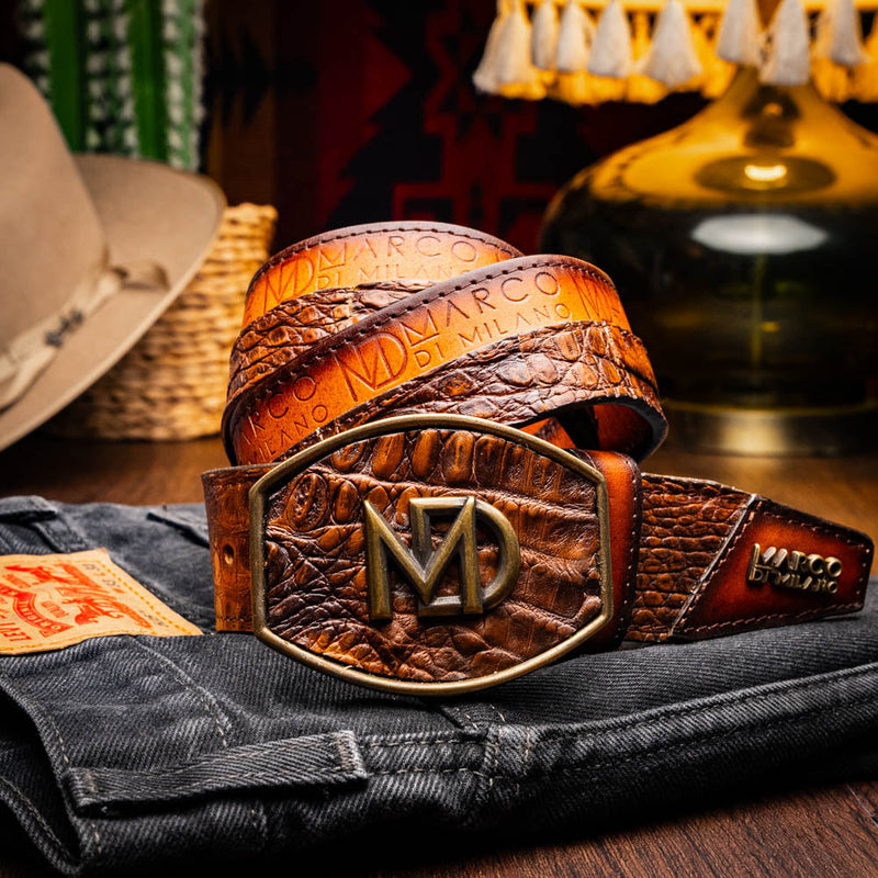 Marco Di Milano Texas Belt - Aged Maple Leather Dress Shoe