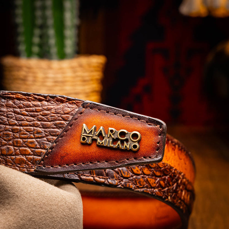 Marco Di Milano Texas Belt - Aged Maple Leather Dress Shoe