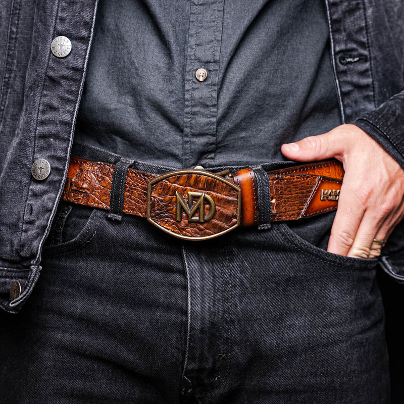 Marco Di Milano Texas Belt - Aged Maple Leather Dress Shoe