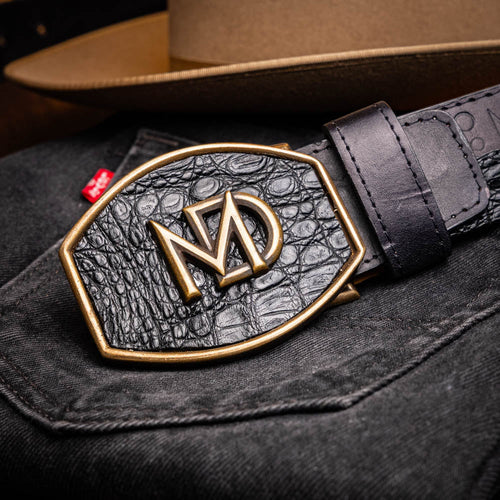 Marco Di Milano "Texas Belt" Black Leather Luxury Shoe