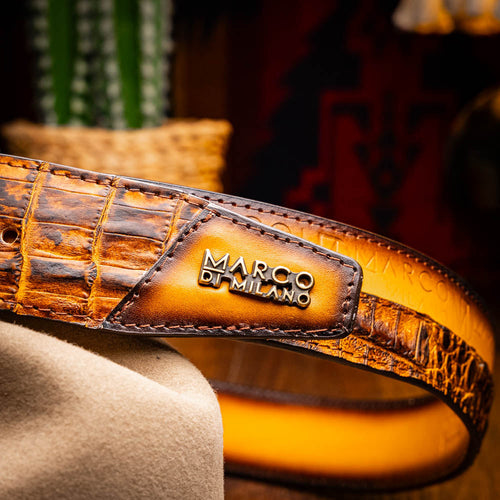 Marco Di Milano Texas Belt - Mustard Brown Leather Loafers