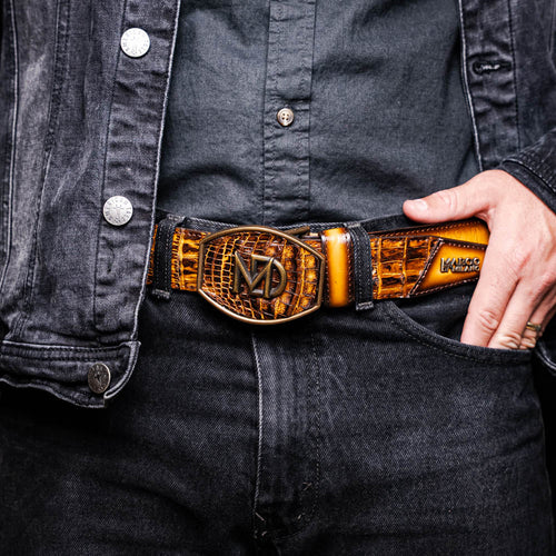 Marco Di Milano Texas Belt - Mustard Brown Leather Loafers