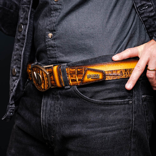 Marco Di Milano Texas Belt - Mustard Brown Leather Loafers