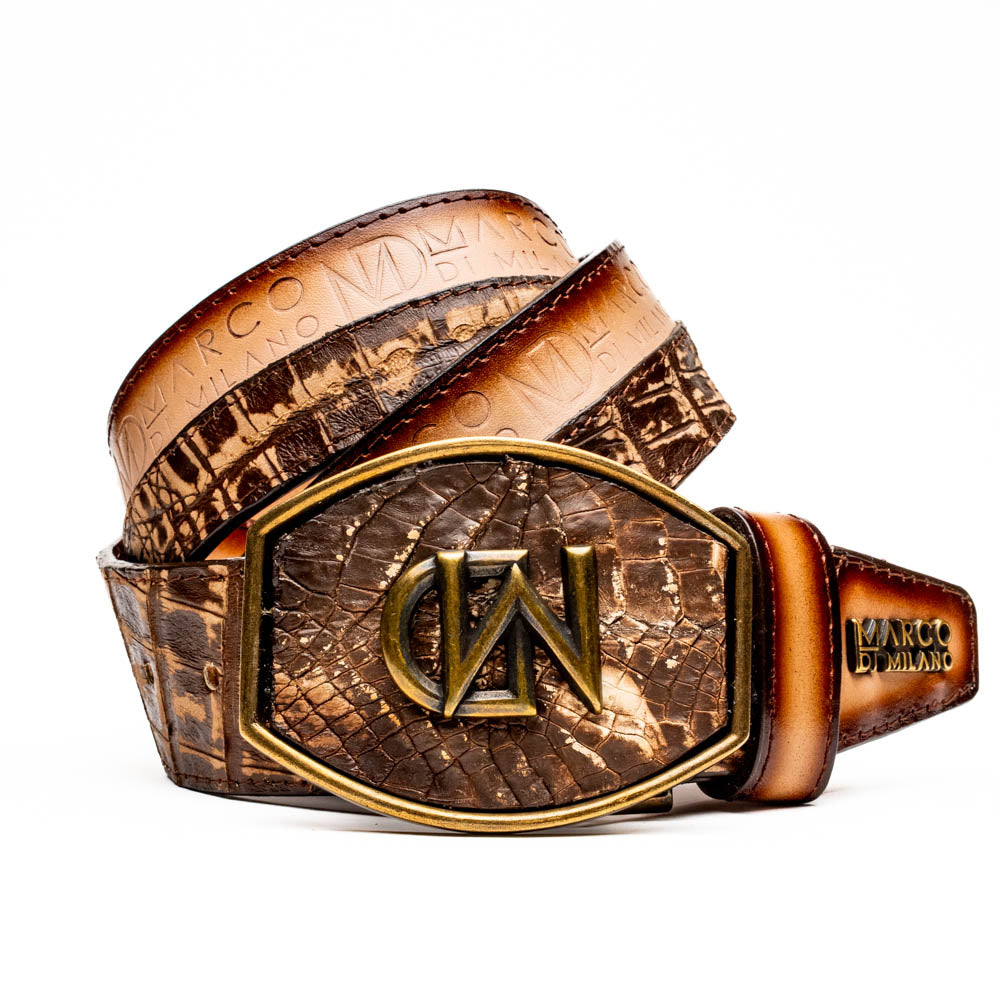 Marco Di Milano Texas Belt Stone Brown Leather Shoe