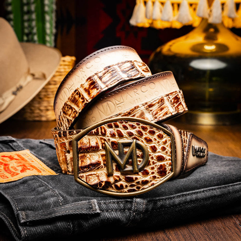 Marco Di Milano Texas Belt Stone Orix Leather Shoe