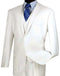Three Piece Classic Fit Vested Suit, White