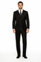 Tiglio Mens Black 3 Piece Suit – Single Button Classic Fit Pleated Wide Leg Pants Formal Business Church Suit - 100% Wool