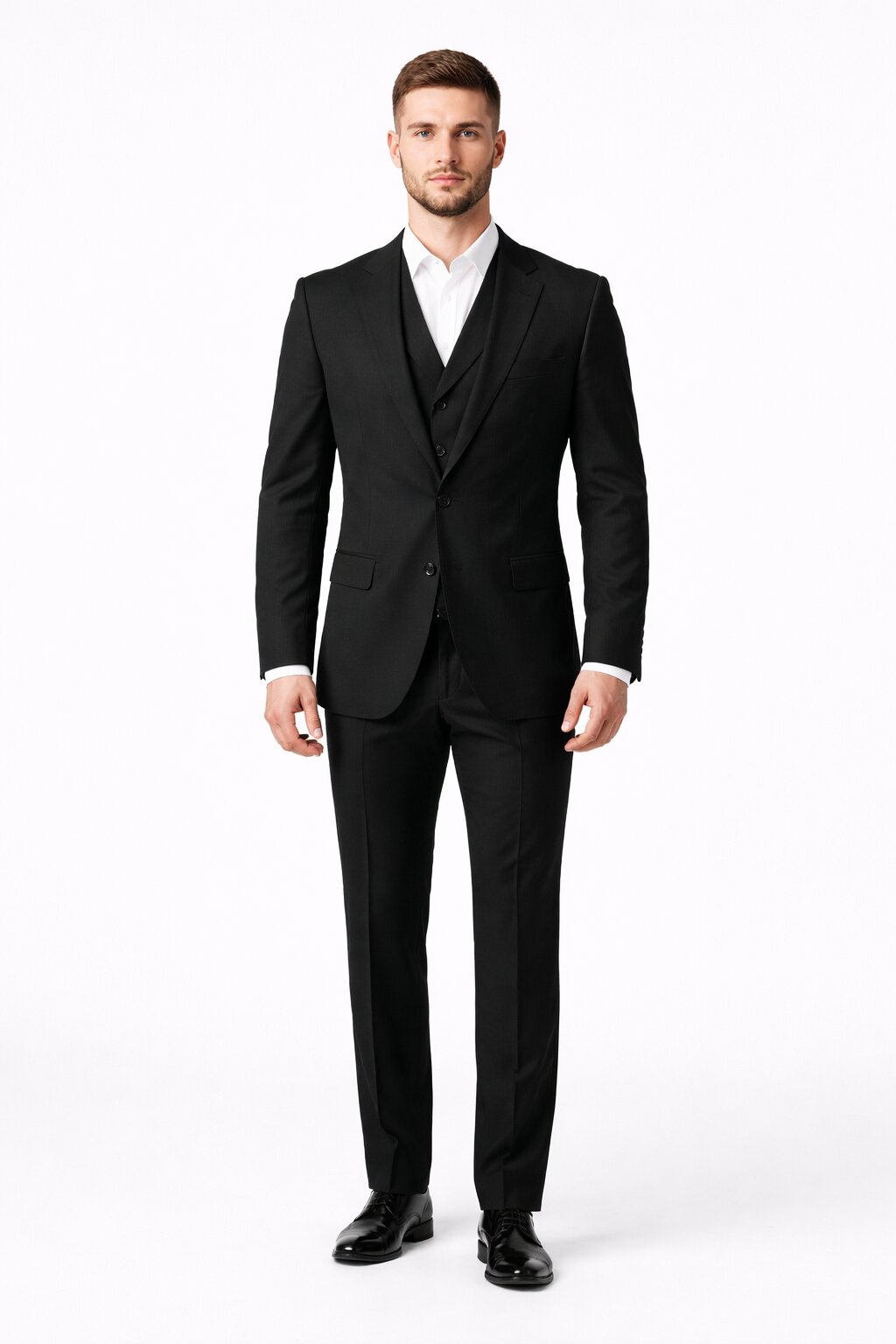 Porto Slim Fit, Pure Wool Suit & Vest by Tiglio Luxe TIG1036